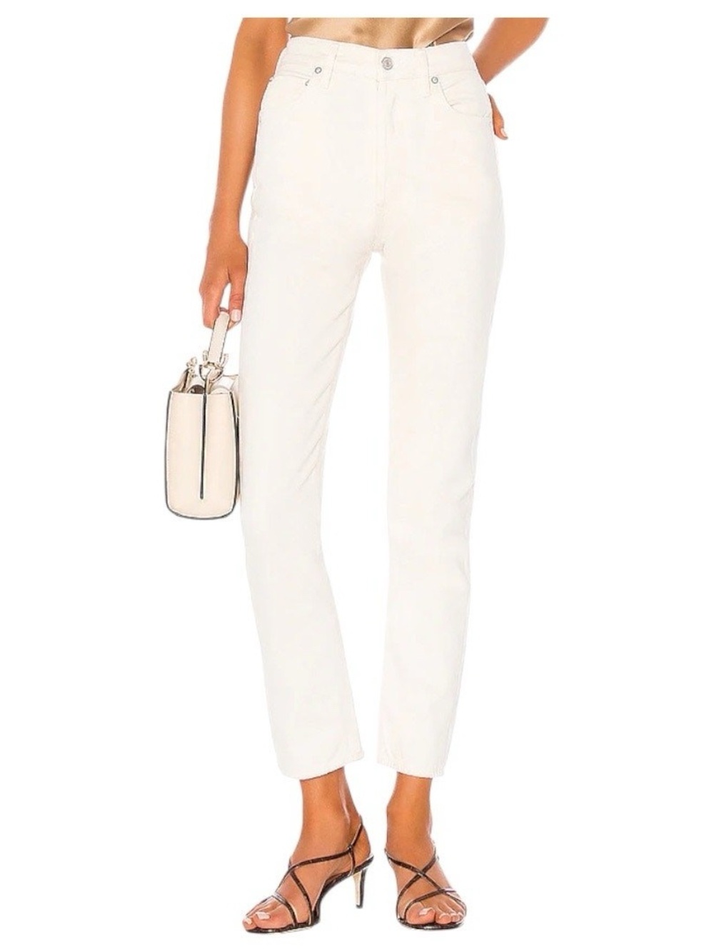 AGOLDE Remy Straight Jeans in Ivory size 28